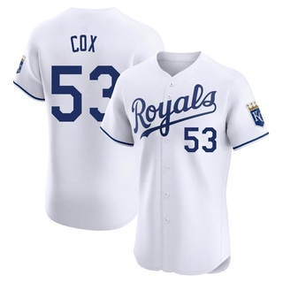Elite Austin Cox Men's Kansas City Royals Home Jersey - White