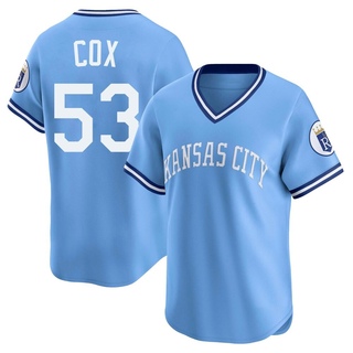 Limited Austin Cox Youth Kansas City Royals Throwback Cooperstown Collection Jersey - Light Blue