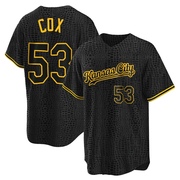 Replica Austin Cox Men's Kansas City Royals Snake Skin City Jersey - Black