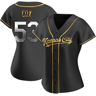Replica Austin Cox Women's Kansas City Royals Alternate Jersey - Black Golden