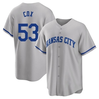 Replica Austin Cox Youth Kansas City Royals 2022 Road Jersey - Gray